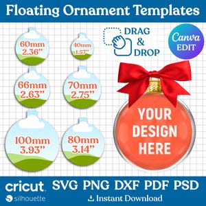 Könnte beinhalten: Schwebende Ornamentvorlagen in verschiedenen Größen, darunter 60mm, 40mm, 66mm, 70mm, 100mm und 80mm. Enthält eine rote Schleife und den Text "YOUR DESIGN HERE".