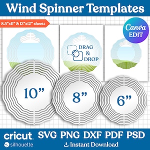 Wind Spinner Template Bundle, Wind Spinner for Sublimation, Wind Spinner Svg, Wind Spinner Template, Wind Spinner Mockup, Canva Editable