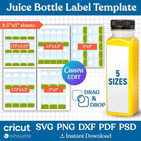 Juice Bottle Labels - Etsy