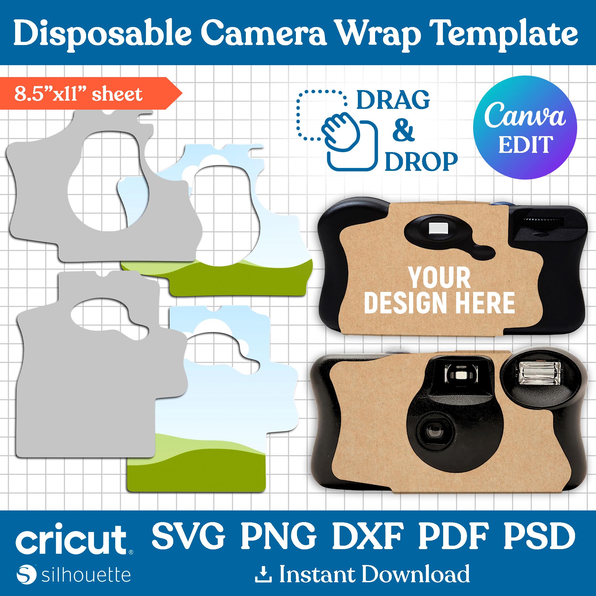 Modèle de film jetable pour appareil photo, Appareil photo argentique FunSaver, Modèle d'étiquette d'appareil photo, Housse d'appareil photo, Appareil