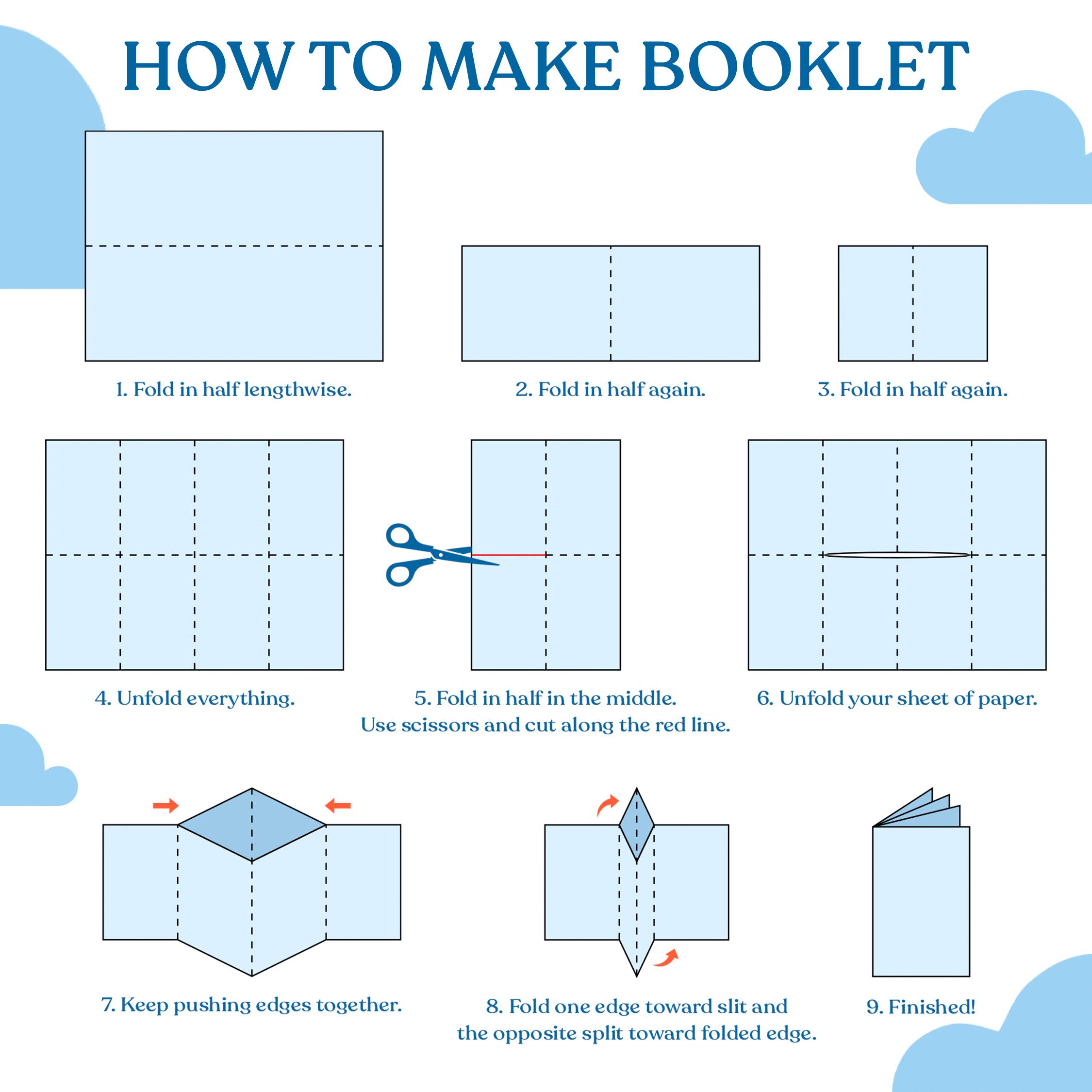 Booklet Template, Mini Coloring Book Template, Fold Book Template ...