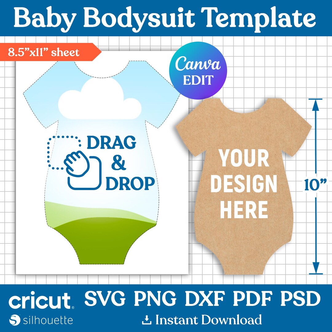 Baby Bodysuit Template, Baby Shower Card, Blank Bodysuit Template, Baby ...