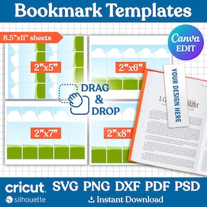 Bookmark Template, Bookmark Svg, Bookmark Sublimation, Bookmark Blank Template, Custom Bookmark, Bookmark Design, Printable, Canva Editable