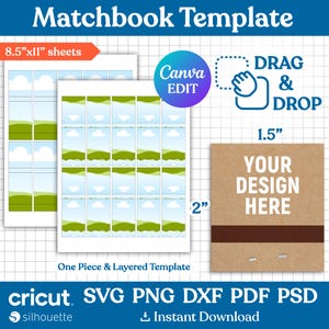 Streichholzbrief Vorlage, Streichholzbuch svg, Streichholzbrief Etikettvorlage, Streichholzschachtel Vorlage, Streichholzschachtel, leere Vorlage, bedruckbar, DIY, Canva bearbeitbar