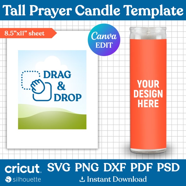 Tall Prayer Candle Template, Prayer Candle Label Template, Prayer Candle Sticker Template, Saint Candle, Memorial Candle, Canva Editable