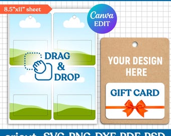 Gift Card Holder Template, Coffee Card Gift Card Holder Template, Gift Card Display Template, Gift Card Display Card, DIY, Canva Editable