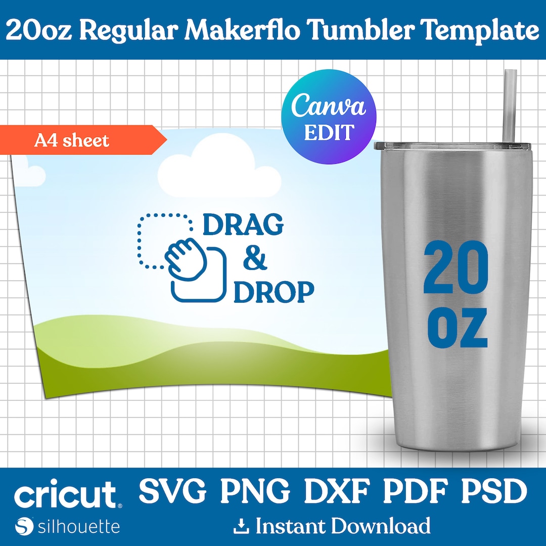 Tumbler Template Svg, 20oz Regular Tumbler Template, 20oz Tumbler Blank ...