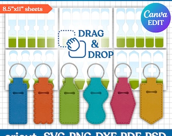 Modèle de porte-clé support baume à lèvres, modèle vierge de baume à lèvres, porte-baume à lèvres, modèle de porte-clé, baume à lèvres sublimation, svg, toile modifiable