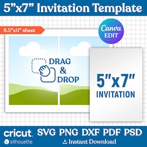 5x7 inch Invitation Template, Postcard, Thank You Card, Portrait Invitation Card Printing Template, Greeting Card, Printable, Canva Editable