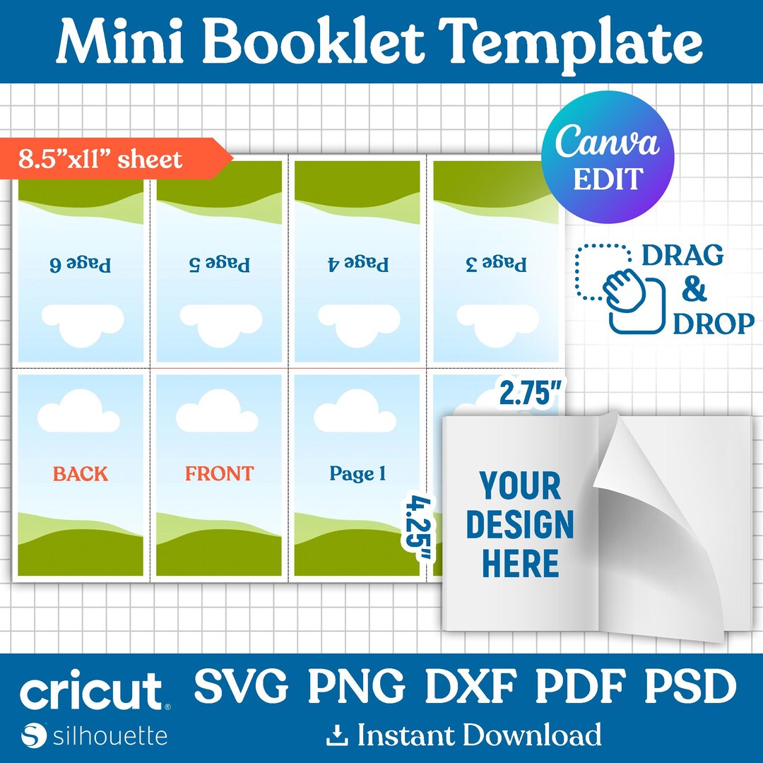 Booklet Template, Mini Coloring Book Template, Fold Book Template ...