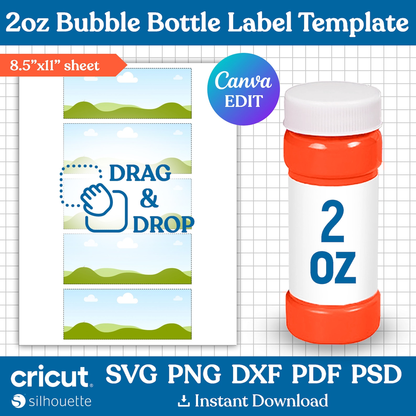 Image 1 for Bubble Bottle Label Template