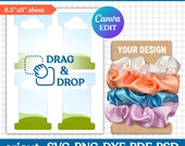 Scrunchie Display Card Template, Scrunchie Tag Template, Scrunchie Label Template, Scrunchie Holder, Scrunchie Hang Tags, Canva Editable