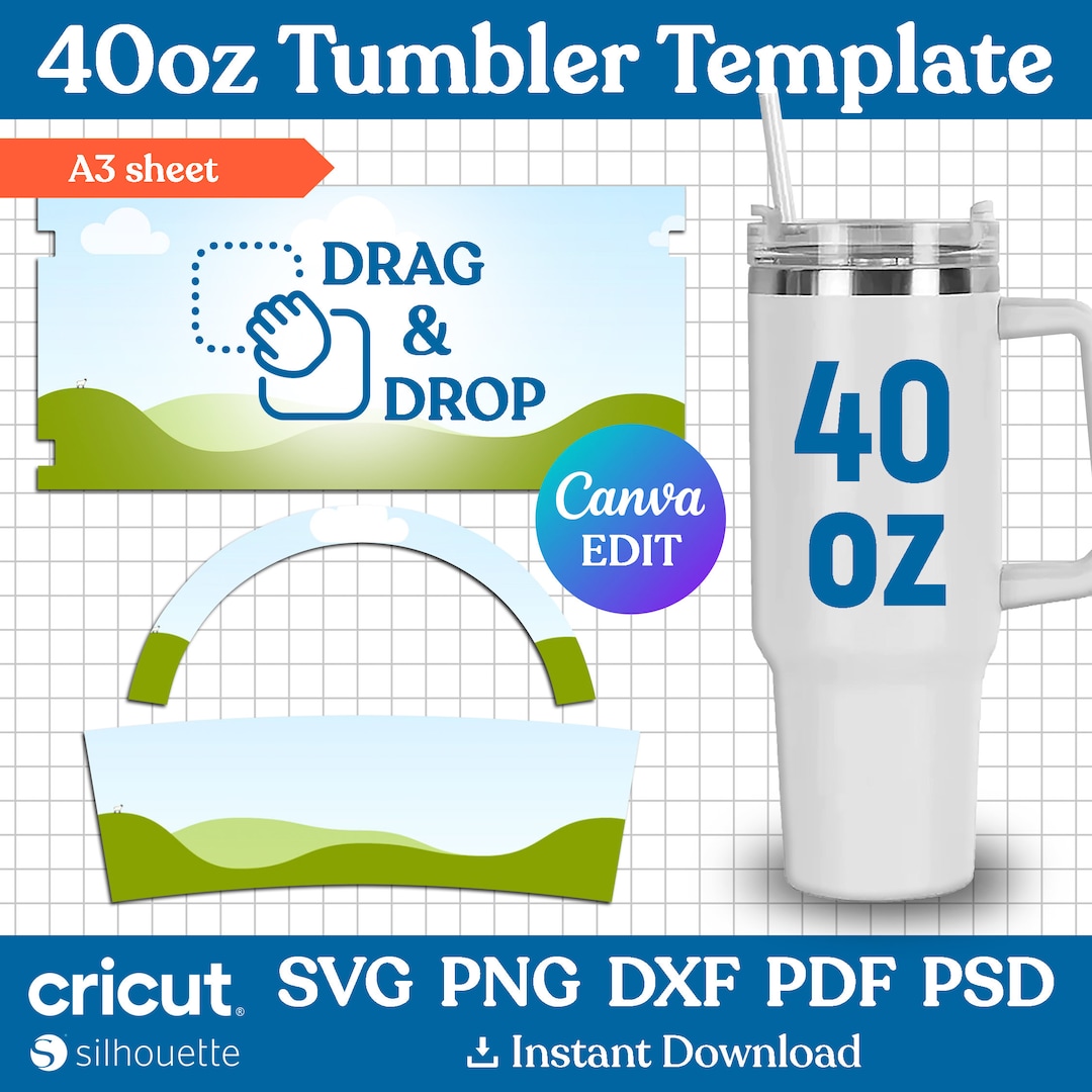 40oz Tumbler Template, 40oz Tumbler Wrap, 40oz Tumbler Sublimation ...