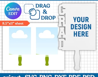 Grad Paddle Fan Template, Custom Grad Fan, Graduation Fan Template, Graduation Centerpiece Svg, Grad 2025, Sublimation Template, Canva Edit