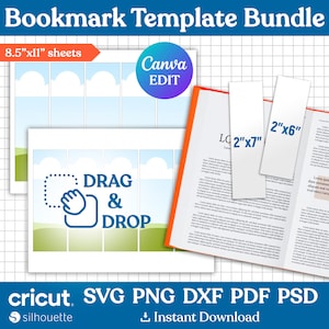 Bookmark Svg, Bookmark Template Bundle, Bookmark Label Tags, Bookmark Printable, Bookmark Clipart, DIY Bookmarks, png, psd, Canva Editable