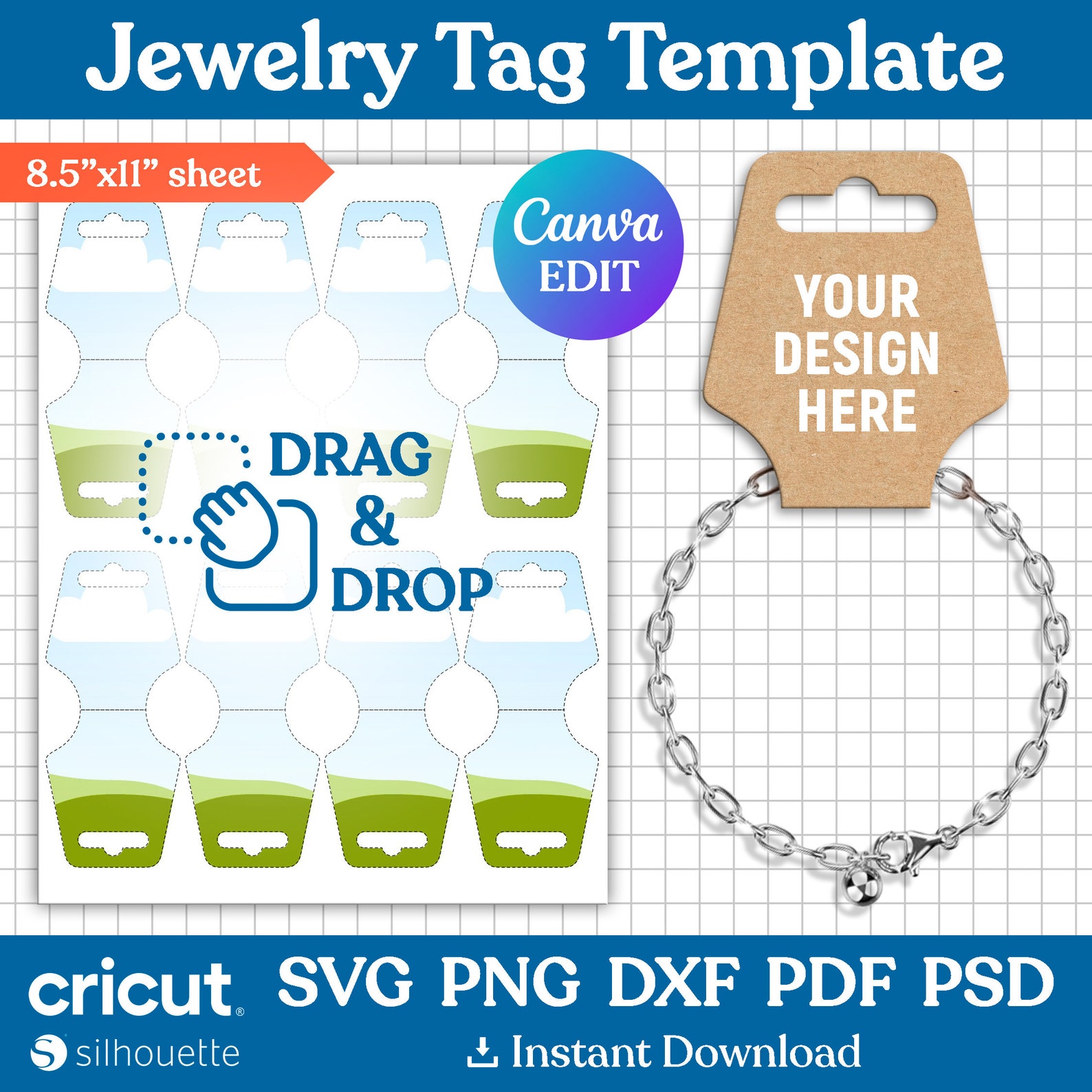 Jewelry Tag Template, Bracelet Card Display Template, Necklace Display ...