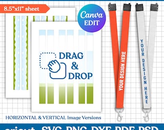 Lanyard Sublimation Template, Lanyard Template for Sublimation, Breakaway Lanyard Template, Sublimation Neck Lanyard, svg, Canva Editable