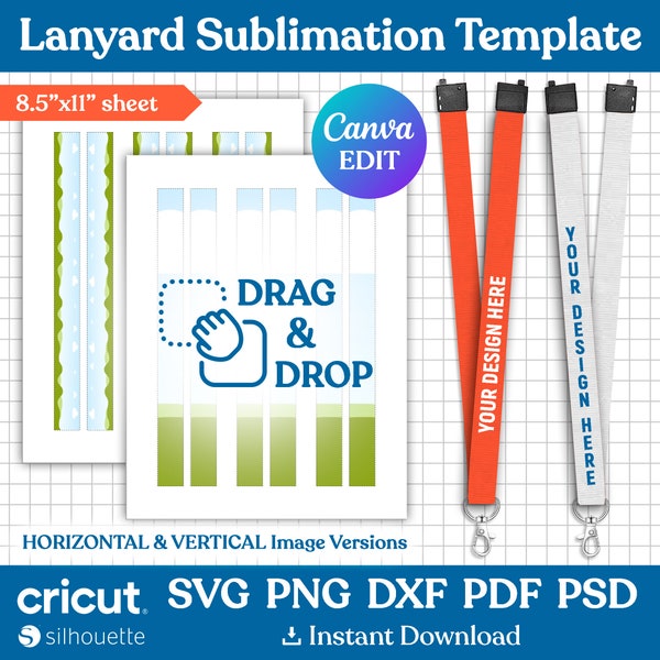 Lanyard Sublimation Template, Lanyard Template for Sublimation, Breakaway Lanyard Template, Sublimation Neck Lanyard, svg, Canva Editable