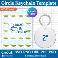 Keychain Display Card Template SVG, PDF, Png, Dxf, Blank Keychain ...