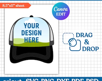 Trucker Hat Template, Trucker Hat Label Template, Trucker Hat Blank ...