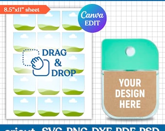Dollar Tree Spray Hand Sanitizer Label Template, 1.15oz Hand Sanitizer Label, Spray Bottle Label, Hand Sanitizer Sricker, Canva Editable