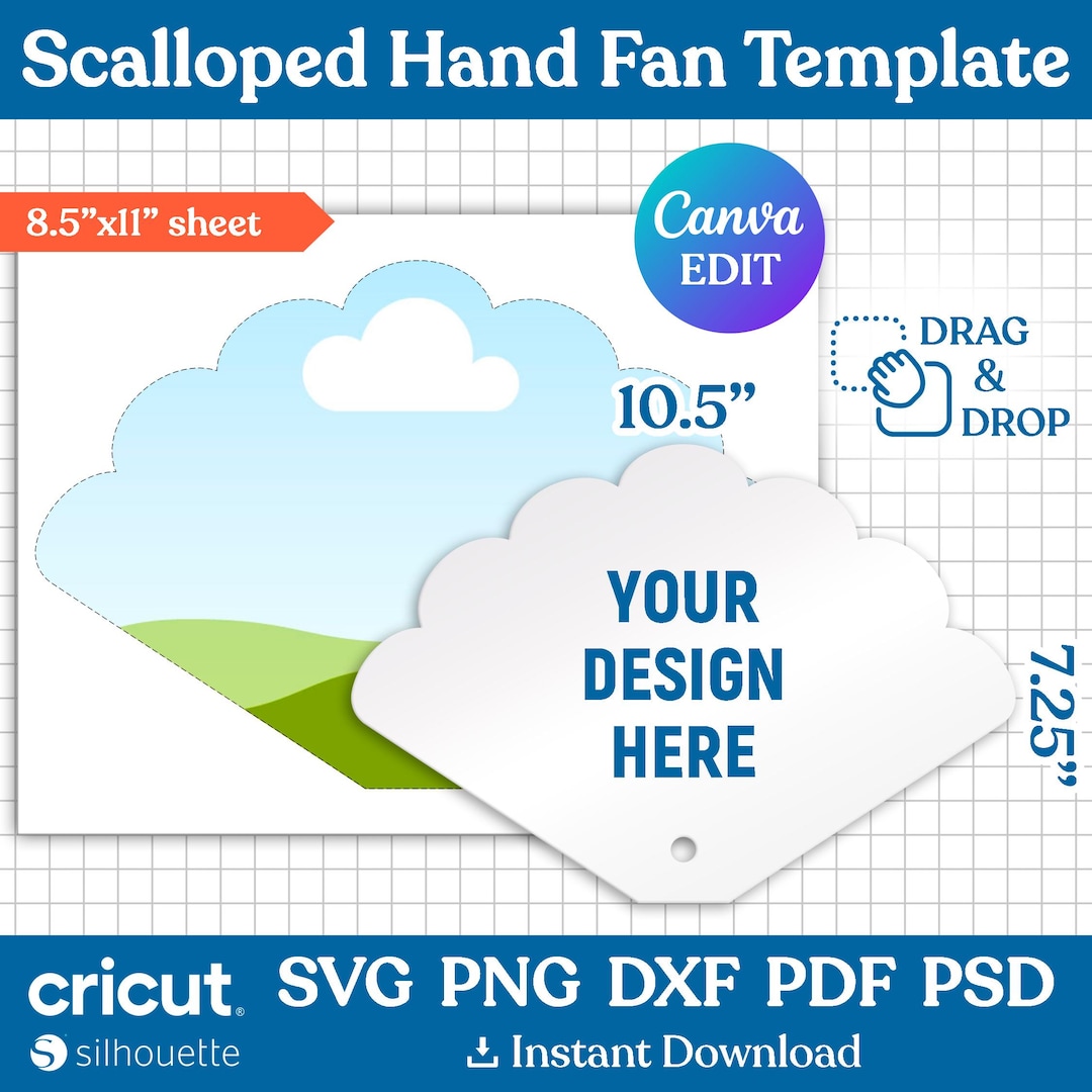 Fan Template.pdf Scalloped Hand Fan Template, Paddle Fan Template, Floral Hand Fan ...