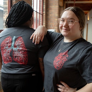 Red Anatomical Heart & Lungs, Nurse Shirt, Nurse, Nurse Gift, Nursing Student, NICU Nurse, Registered Nurse, Nurse Practitioner, Respiratory