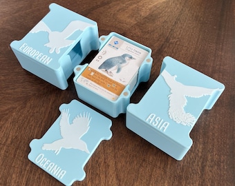 3D Printed Wingspan Expansion Card Holders – Storage Organizer for Oceania, Europe & Asia Expansion Cards