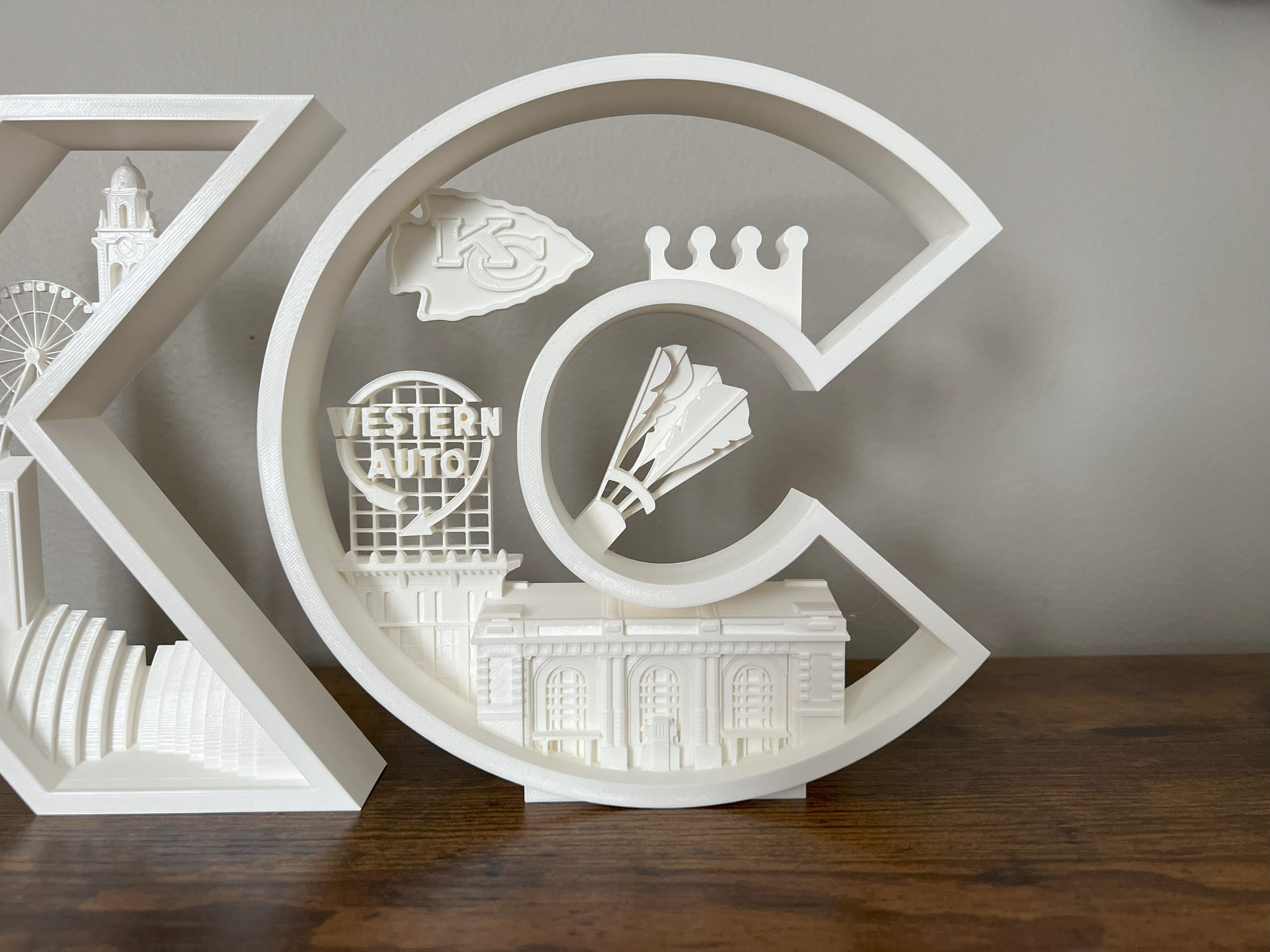 3D Printed Kansas City KC Decorative Letters - Etsy