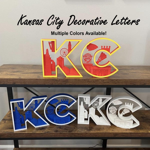 3D Printed Kansas City KC Decorative Letters