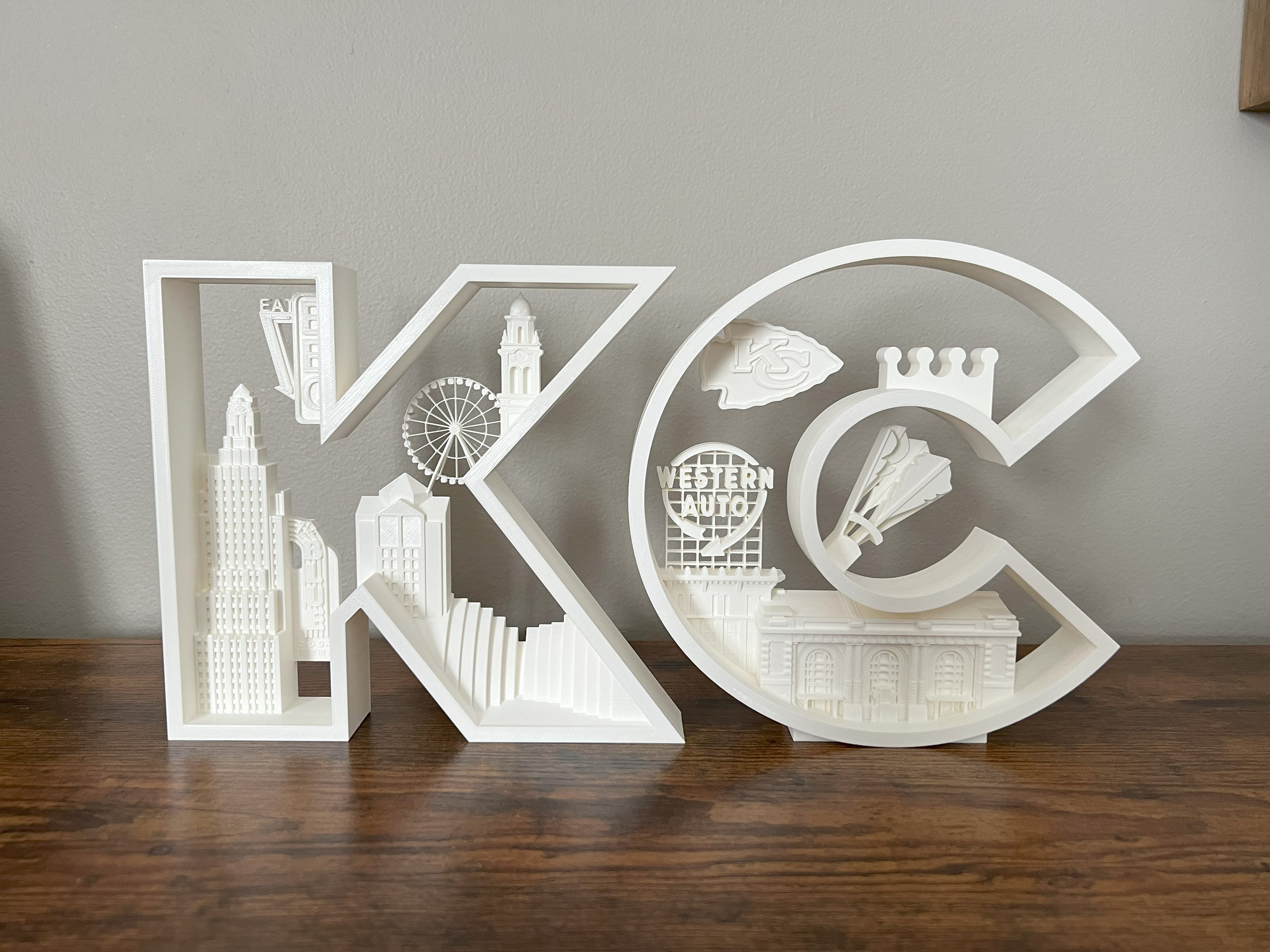 3D Printed Kansas City KC Decorative Letters - Etsy