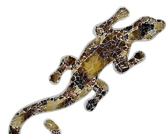 Glass mosaic wall salamander, Chic Wall Decor and Good Luck Charm, Enhance your interior with this decorative gecko.