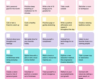 30-Day Self-Care Challenge Planner: Colorful & Minimalist Digital {Printable Download