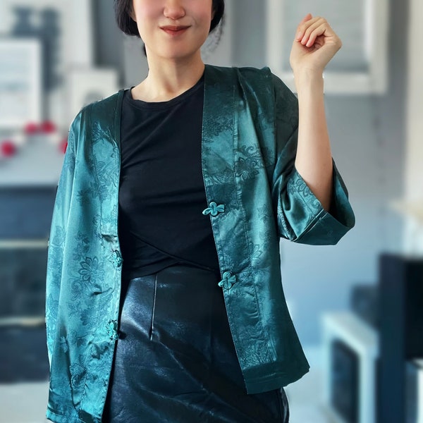 Deep Aqua silk jacket