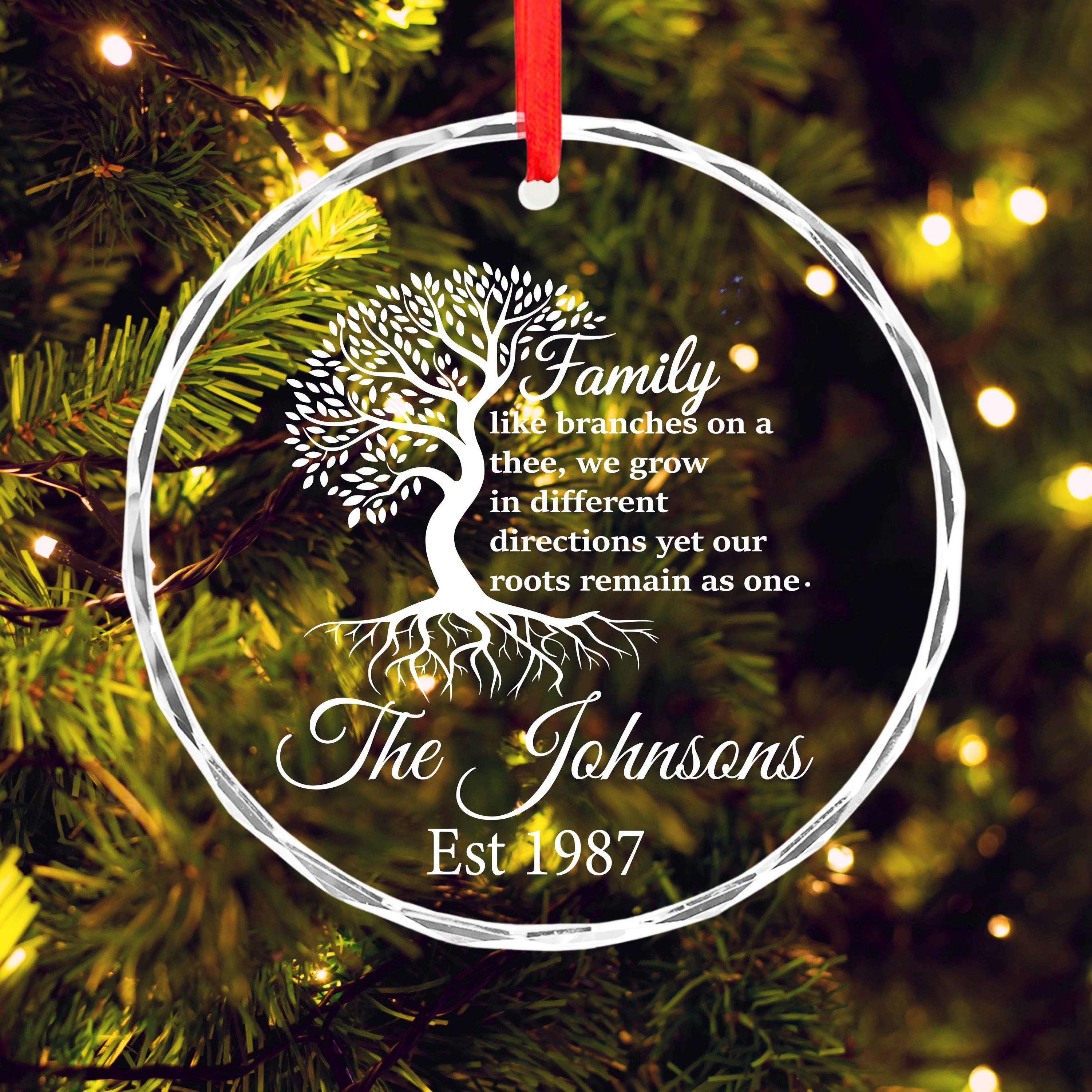 Family Tree Ornament – Personalized Glass Ornament With Name & Year ...