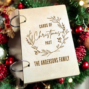 Personalized Christmas card holder Keepsake Holiday card storage Custom Christmas Memory Book Family Christmas Cards Keeper Xmas card Album
