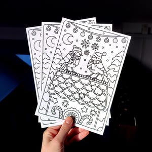 Carte illustrée à colorier Noël A5