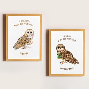 Illustration personnalisée oiseau avec accessoire et message / Impression numérique / Décoration intérieure / Idée cadeau / A5