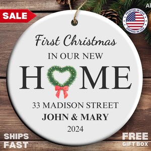 Custom New Home Ornament, Personalized Christmas New Home Ornament, New Home Christmas Ornament Our First Home Ornament First Christmas Home