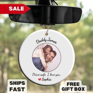 Custom Photo Car Ornament New Driver Gift Drive Safe Ornament First Car Gift for Him Photo Car Charm New Driver Ornament First Car Ornament