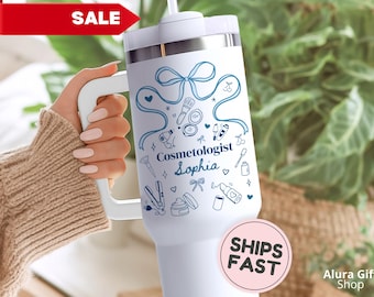 Custom Cosmetologist Tumbler 40oz Cosmetology Tumbler Cosmetology Gifts for Beautician Gift Beauty Salon Gift Beautician Tumbler Makeup Mug