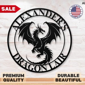 Custom Dragon Metal Sign Dragon Metal Decor Metal Dragon Sign Decor Dragon Metal Art Metal Dragon Wall Art Dragon Lover Gift Man Cave Decor
