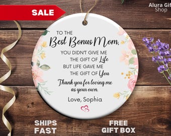 Gift for Step Mom on Wedding Day Custom Bonus Mom Gift from Bride Gift for Mother in Law Ornament Mother Day Gift Stepmom Gift for Grandma