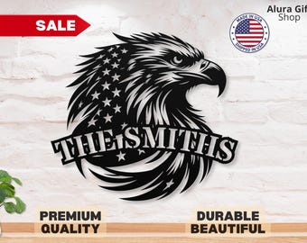 Custom American Eagle Metal Sign for American Eagle Metal Wall Art American Flag Sign 4th of July Sign Patriotic Decor USA Flag Gift for Dad