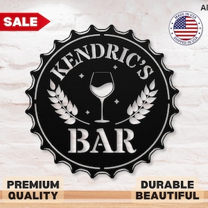 Custom Bar Metal Sign Bar Name Sign Kitchen Sign Basement Bar Sign Patio Bar Sign Father&#39;s Day Gift Dad Gifts Bar Decor Wall Art Pub Decor