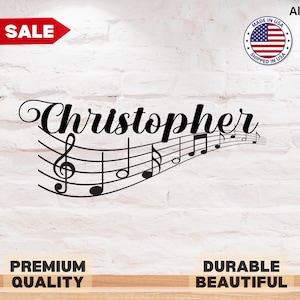 Music Notes Name Sign Custom Musical Notes Metal Sign Music Lover Gift Pianist Gift Piano Wall Hanging Piano Decor Kids Piano Wall Hangings