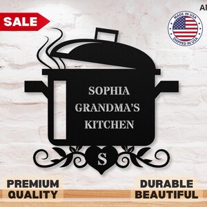 Custom Kitchen Metal Sign Moms Kitchen Sign Decor for Kitchen Decor Kitchen Wall Art Mothers Day Gift Mom Birthday Gift for Grandma Birthday