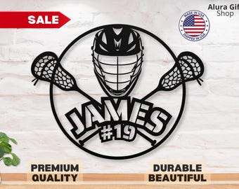 Custom Lacrosse Metal Sign Lacrosse Sign Lacrosse Stick Metal Sign Lacrosse Wall Decor Lacrosse Wall Art Lacrosse Gift Lacrosse Team Gift
