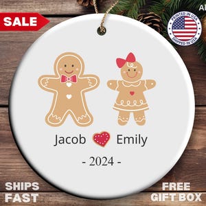 Custom Couple Ornament Personalized Couple Christmas Ornament Dating Ornament Couples Gift For Her Christmas Gift Anniversary Gift Keepsake