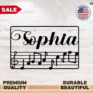 Music Notes Name Sign Custom Musical Notes Metal Sign Music Lover Gift Music Teacher Gift Music Student Graduation Gift Piano Decor Wall Art